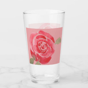 Watercolor Rose Glass