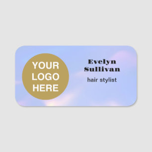 Watercolor Rose Gold Foil Name Tag