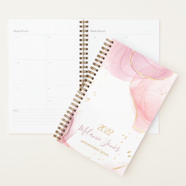 Watercolor Rose gold glitter appointment book  Planner (Display)