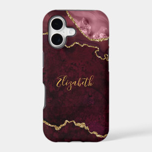 Watercolor Rose Gold Marble Agate Geode