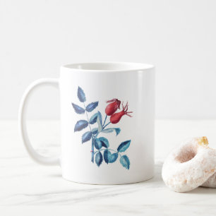 Watercolor Rose Hips Coffee Mug