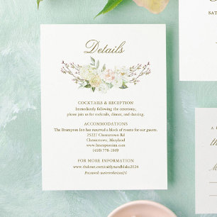 Watercolor Rose Hydrangea Details Card