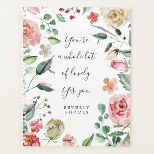 Watercolor Rose Inspirational Quote Planner