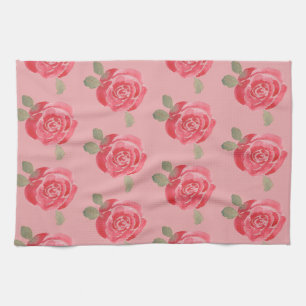 Watercolor Rose Kitchen Towel