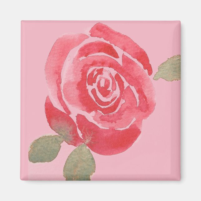 Watercolor Rose Magnet (Front)