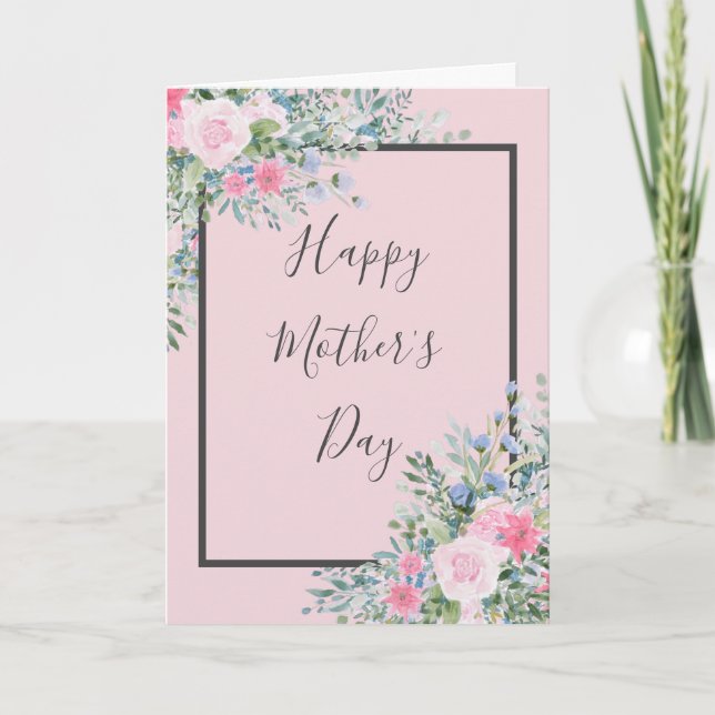 Watercolor Rose Mother's Day Card (Front)