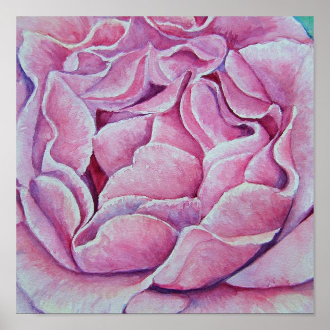 Watercolor Rose Painting by Pam Utton Poster (Front)