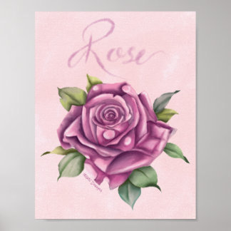 Watercolor Rose  Poster