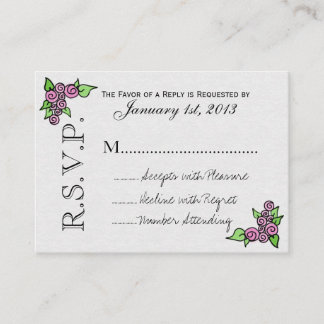 Watercolor Rose RSVP Cards (pk 100)