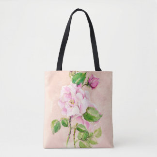 Watercolor Rose Tote Bag