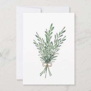 Watercolor Rosemary Bouquet with Jute Bow Card