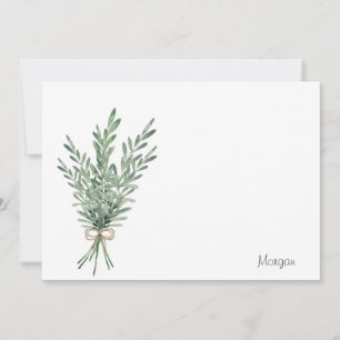 Watercolor Rosemary Bouquet with Jute Bow Card