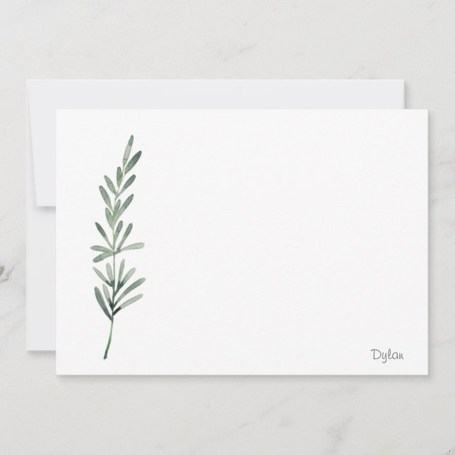 Watercolor Rosemary Card (Front)