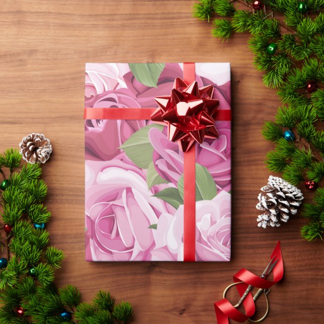 Watercolor Roses 10 Wrapping Paper (Holiday Gift)