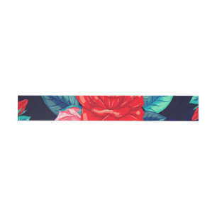 Watercolor Roses 14 Wrap Around Label