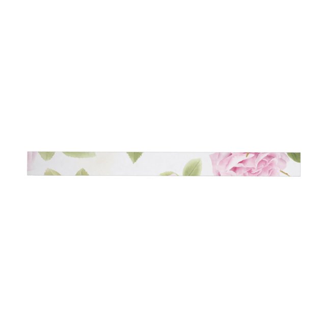 Watercolor Roses 19 Wrap Around Label (Individual)