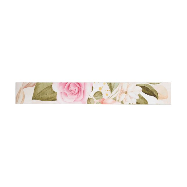 Watercolor Roses 1 Wraparound Address Label (Individual)