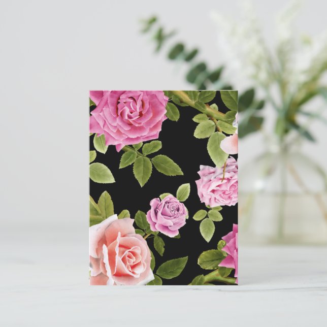 Watercolor Roses 20 Postcard (Standing Front)