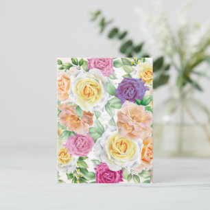 Watercolor Roses 27 Postcard
