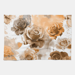 Watercolor Roses 2 Tea Towel