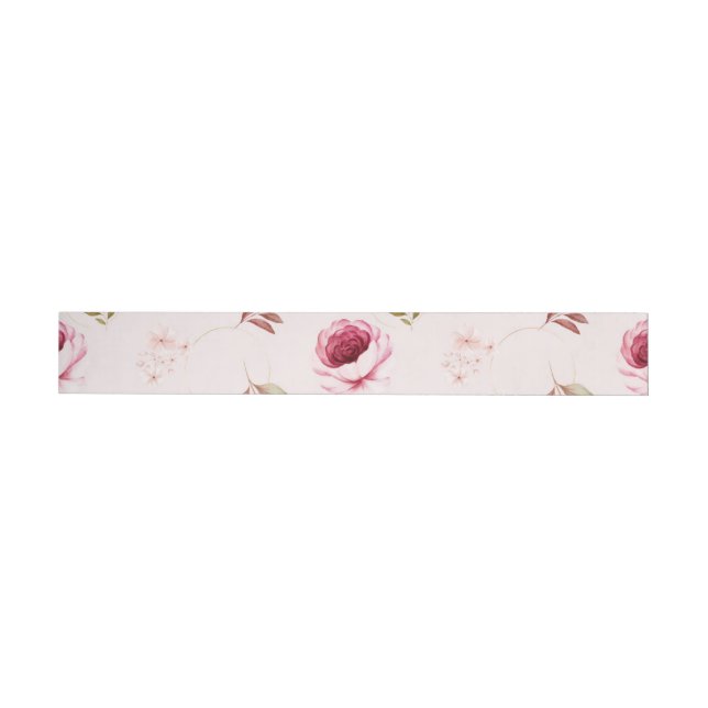 Watercolor Roses 30 Wrap Around Label (Individual)
