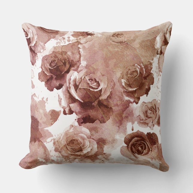 Watercolor Roses 3 Cushion (Front)