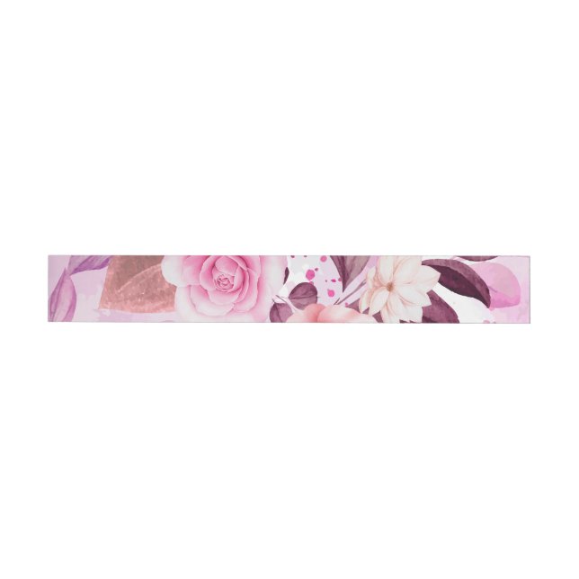 Watercolor Roses 4 Wraparound Address Label (Individual)