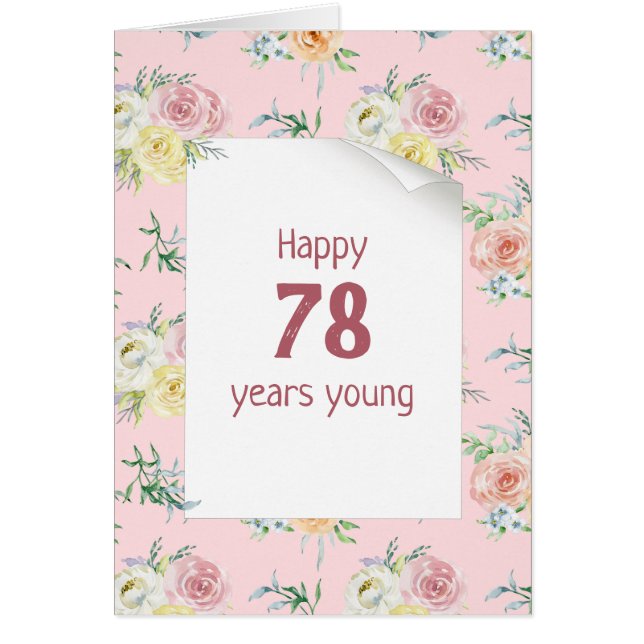 Watercolor Roses 78th Birthday (Front)