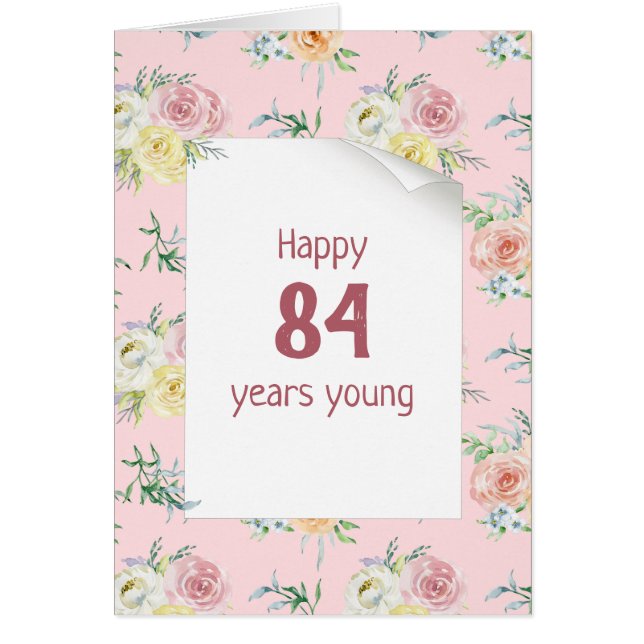 Watercolor Roses 84th Birthday (Front)