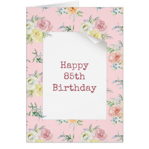 Watercolor Roses 85th Birthday