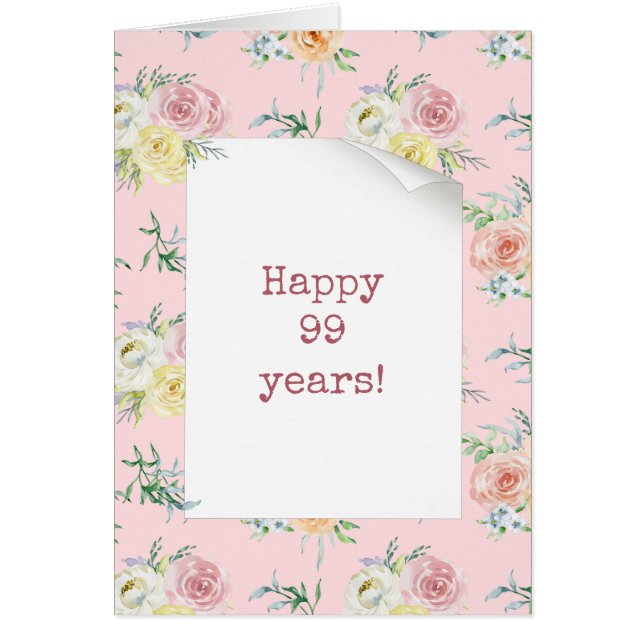 Watercolor Roses 99th Birthday (Front)
