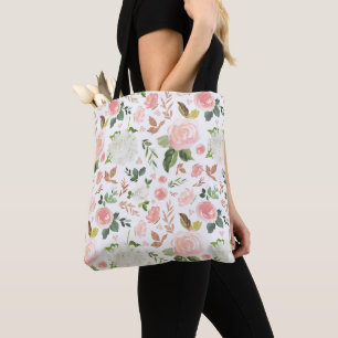 Watercolor Roses And Buds Tote Bag