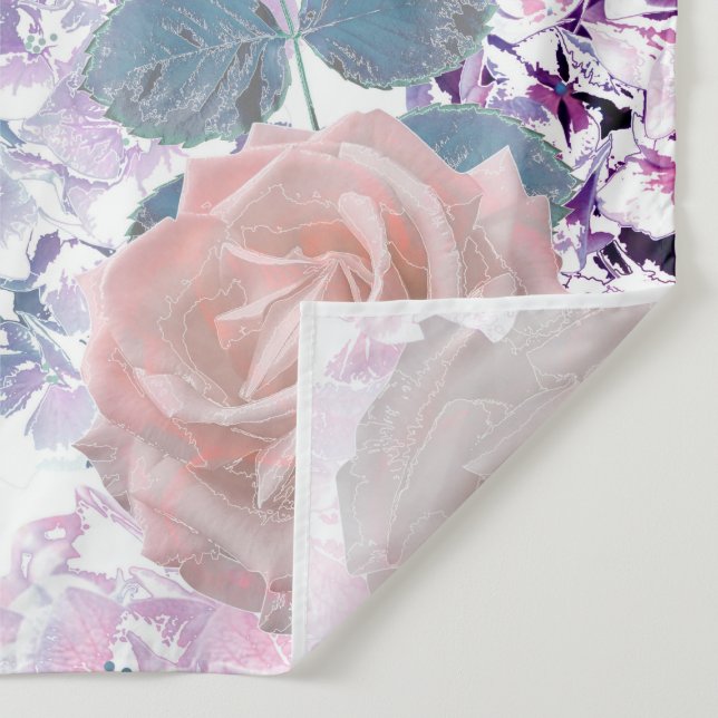 Watercolor roses and hydrangeas. tapestry (Detail)