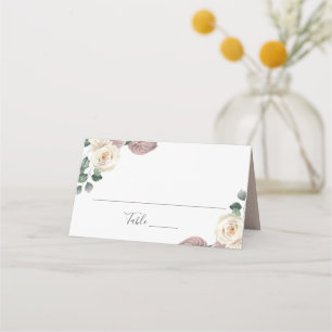 Watercolor Roses and Orchids Personalised Wedding Place Card