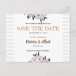 Watercolor Roses Ballerina Wedding Save The Date Announcement Postcard