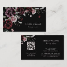 Watercolor Roses Black Background