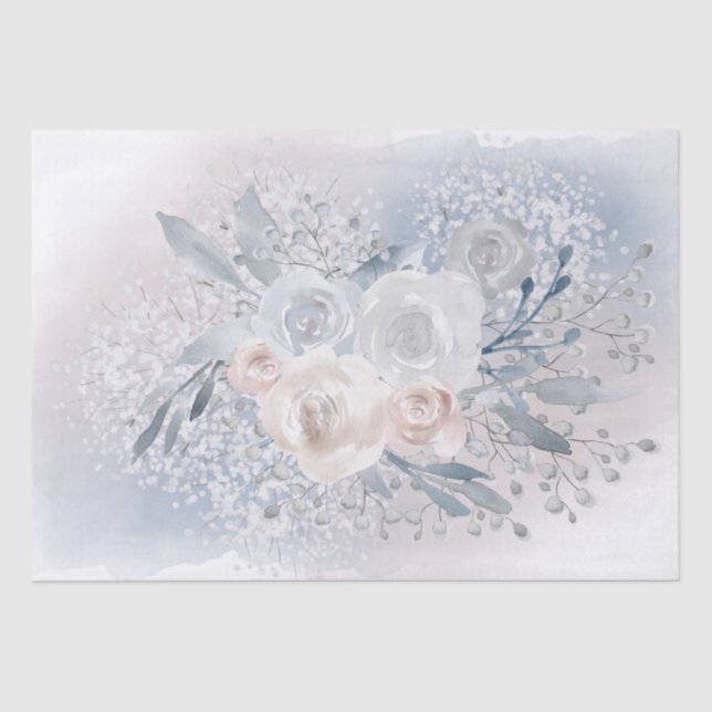 watercolor roses bouquet tissue paper (Front)