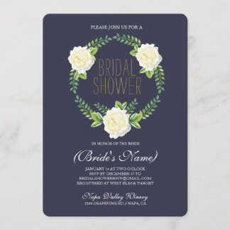 Watercolor Roses Bridal Shower Invitation