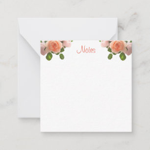 Watercolor Roses Calligraphed Script Floral Card