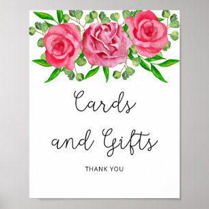 Watercolor roses Cards and Gifts Poster