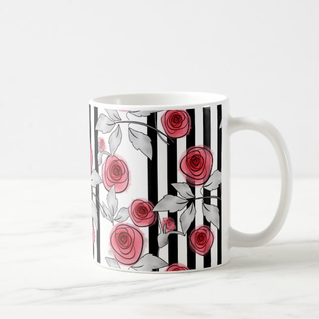 Watercolor roses coffee mug (Right)