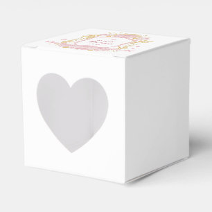 Watercolor Roses Crest Baptism Heart Favour Box