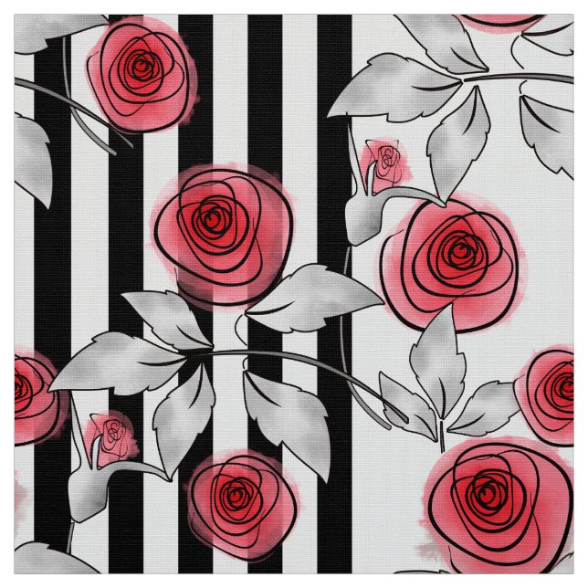 Watercolor roses fabric (Swatch)