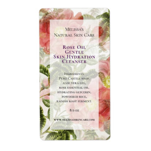 Watercolor Roses Facial Cleanser Ingredient Label
