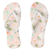 Watercolor Roses Flowers in Pink and Peach