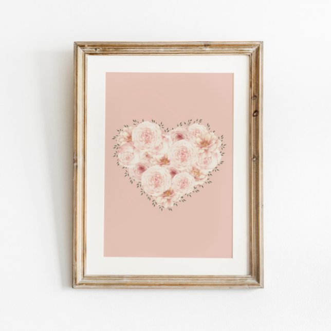 Watercolor Roses Heart  Poster (Creator Uploaded)
