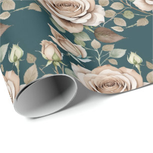 Watercolor Roses In Pale Shades Wrapping Paper
