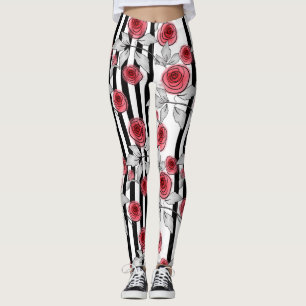 Watercolor roses leggings