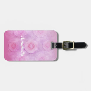Watercolor roses luggage tag