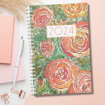 Watercolor Roses Monthly Planner<br><div class="desc">Stay organised in style with our non-dated Watercolor Roses Monthly Planner. This planner boasts a beautiful watercolor rose background in a soft pinks and coral, adding an elegant, artistic touch to your daily planning. The cover features a centred, bold, and modern year that can be customised to fit the year....</div>